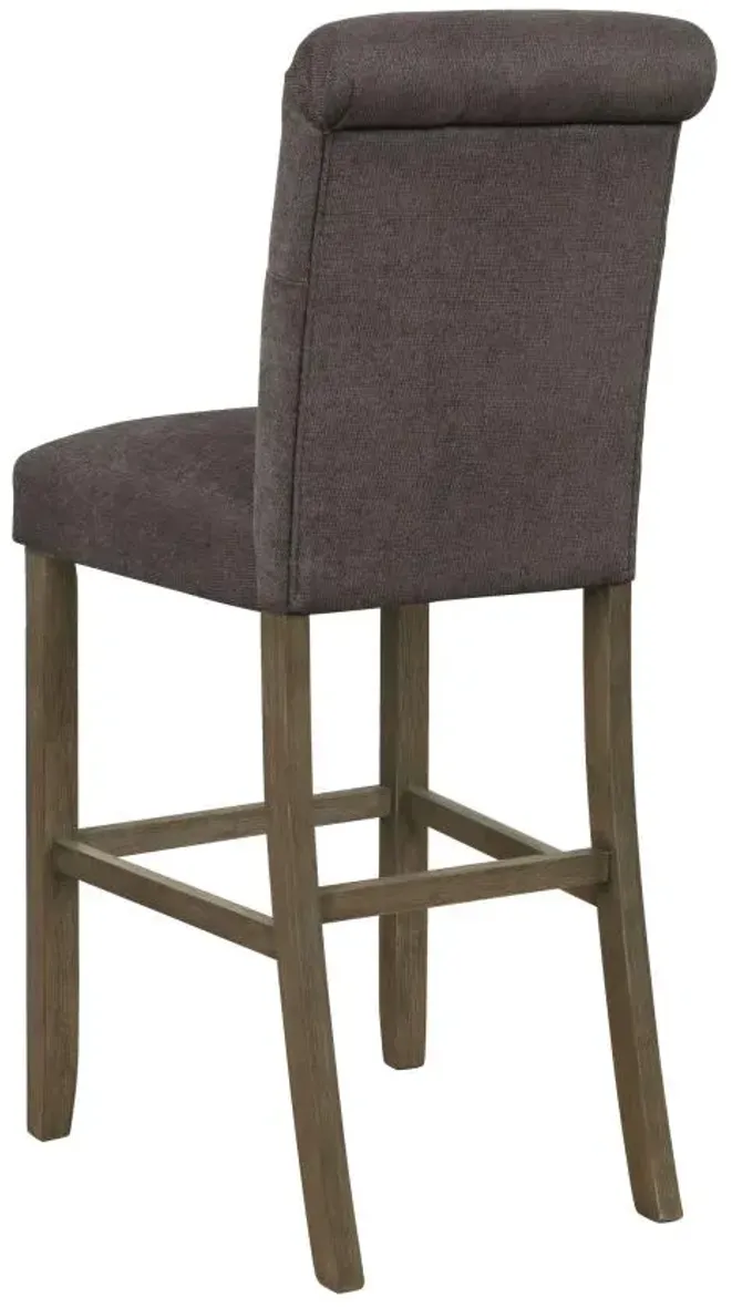 Balboa Tufted Back Bar Stools Grey and Rustic Brown (Set of 2)