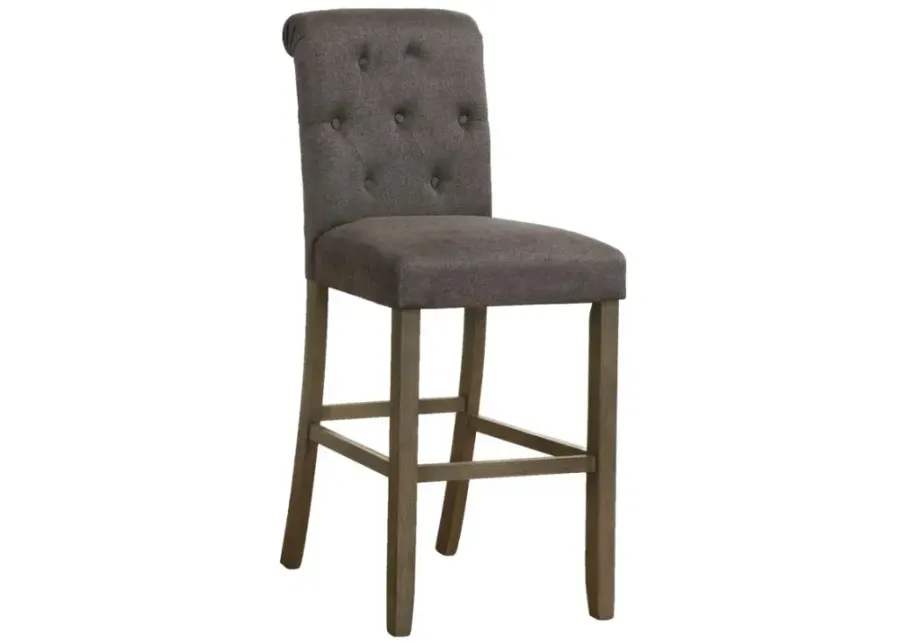 Balboa Tufted Back Bar Stools Grey and Rustic Brown (Set of 2)