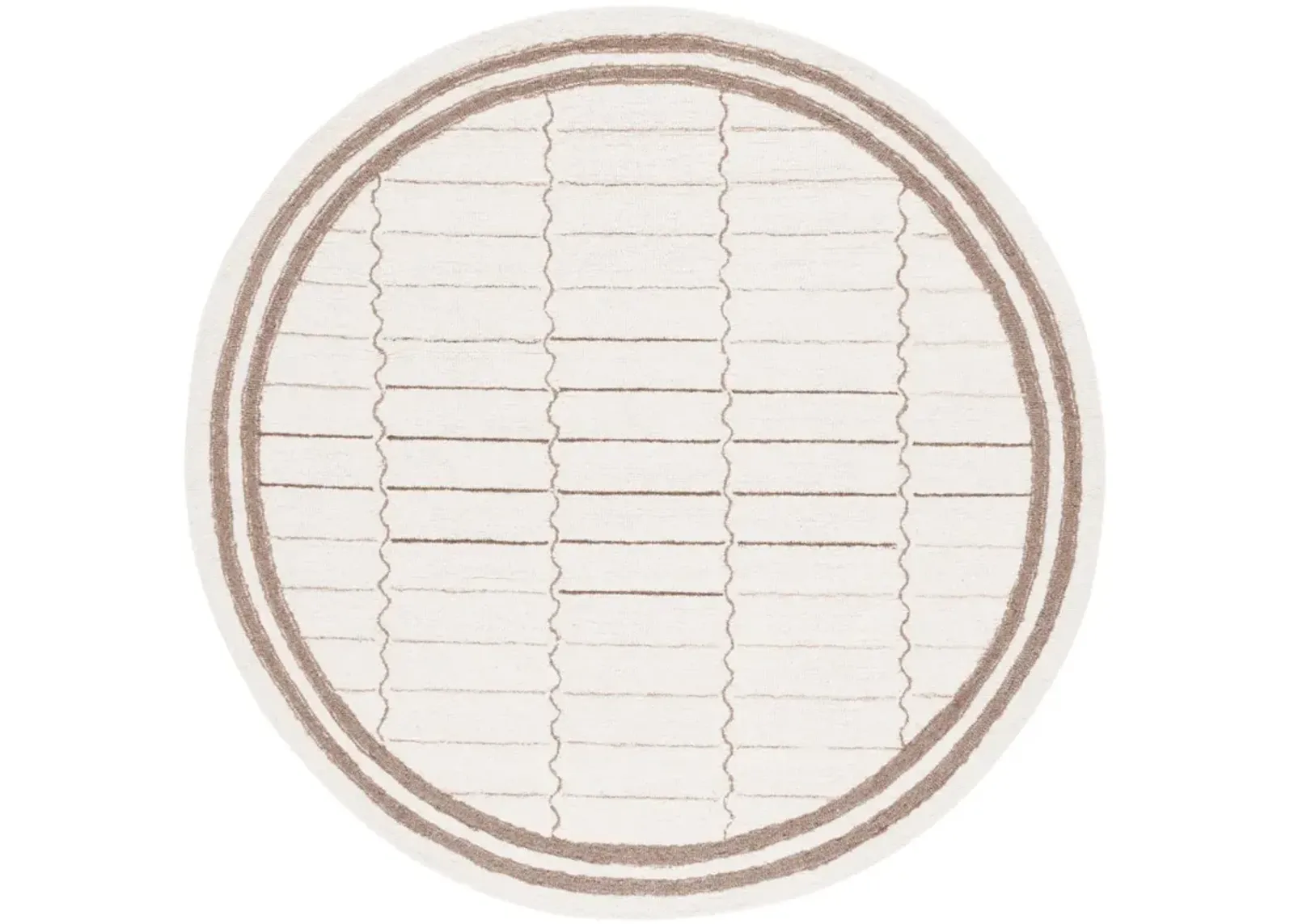 METRO 626 IVORY  6' x 6' Round Round Rug