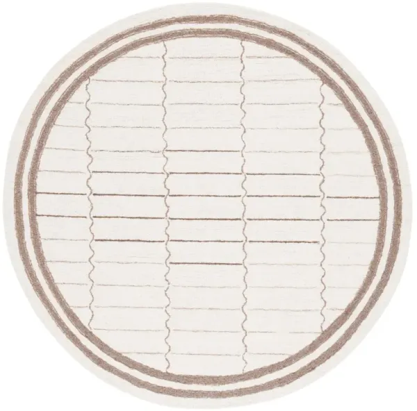 METRO 626 IVORY  6' x 6' Round Round Rug