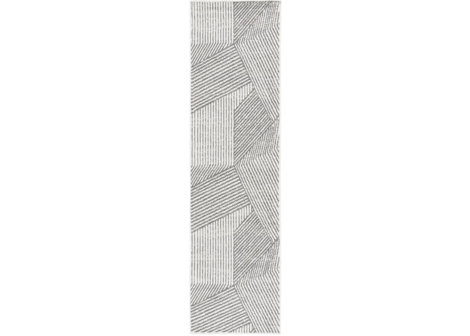 PYRAMID 241 IVORY  2'-2' x 8' Runner Rug