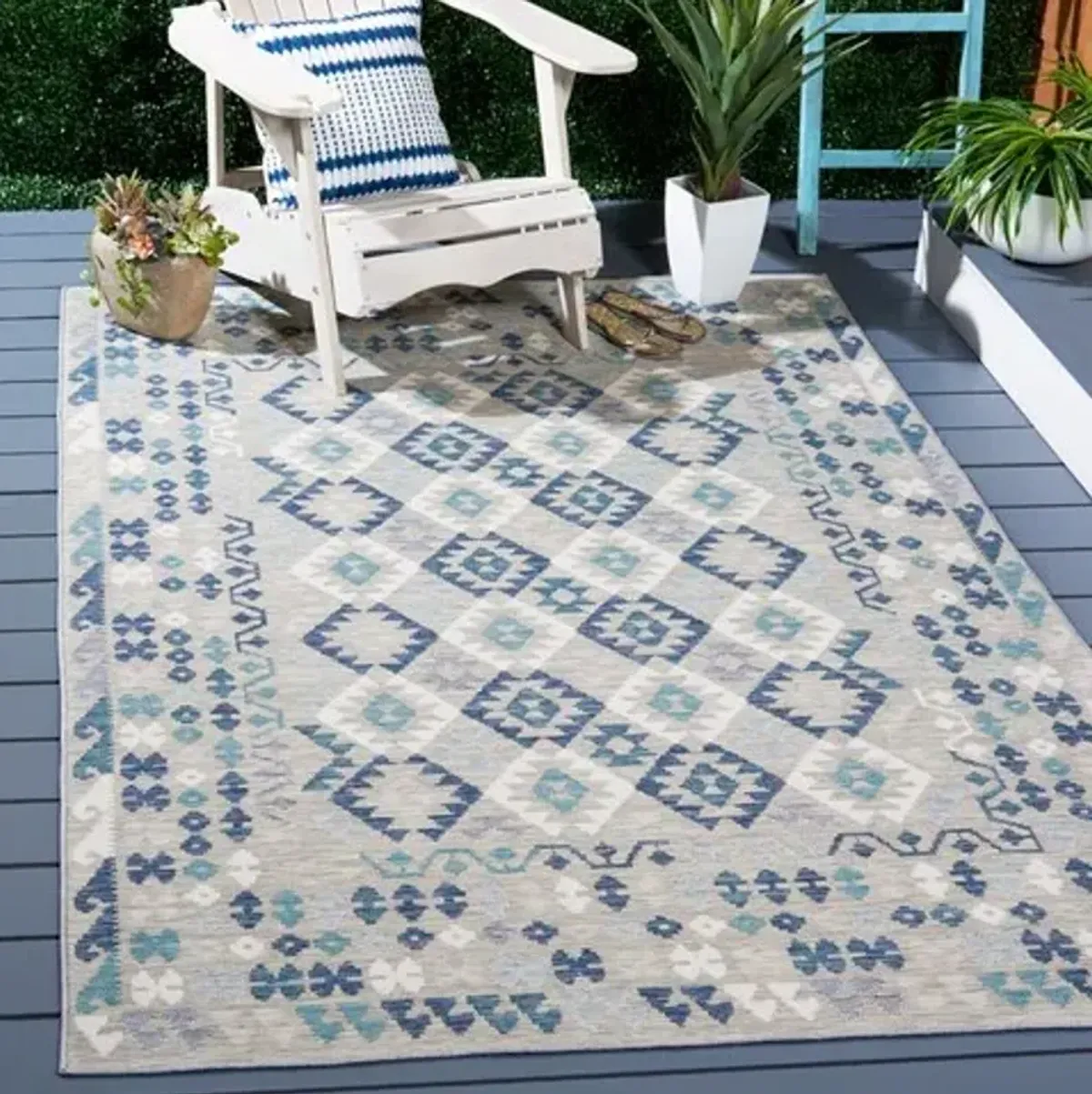 SUNRISE 622 Blue  4' X 5'-7' Small Rectangle Rug