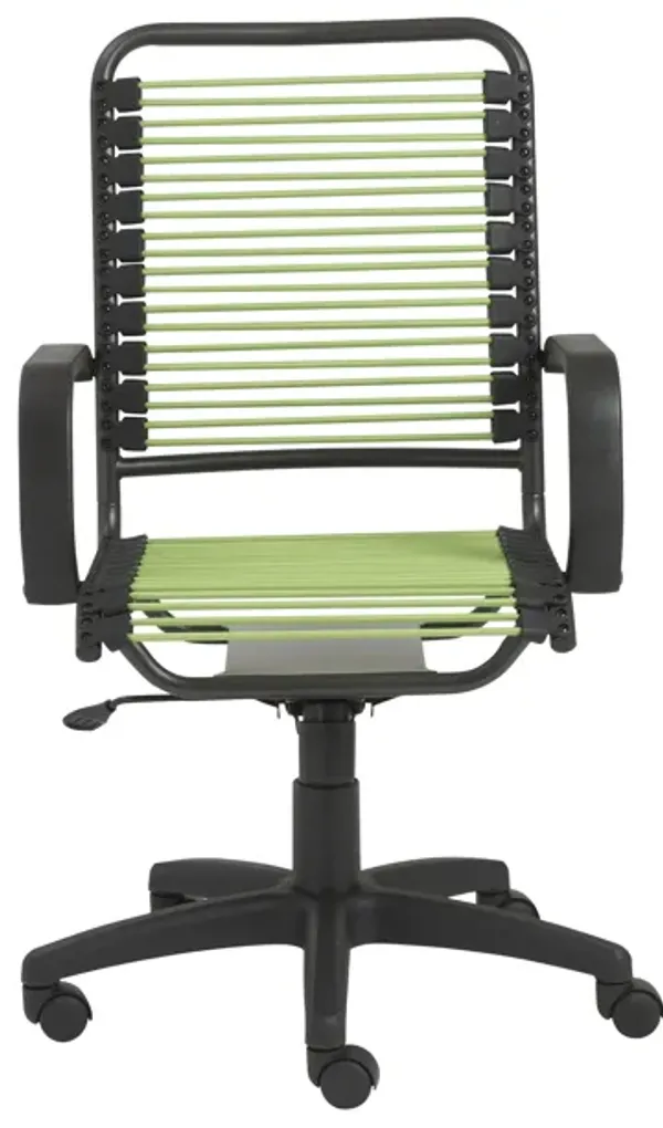 Bradley High Back Bungie Office Chair in Green with Graphite Frame and Black Base