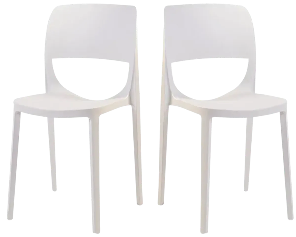 Bella Set of 2 Stackable Side Chair-White