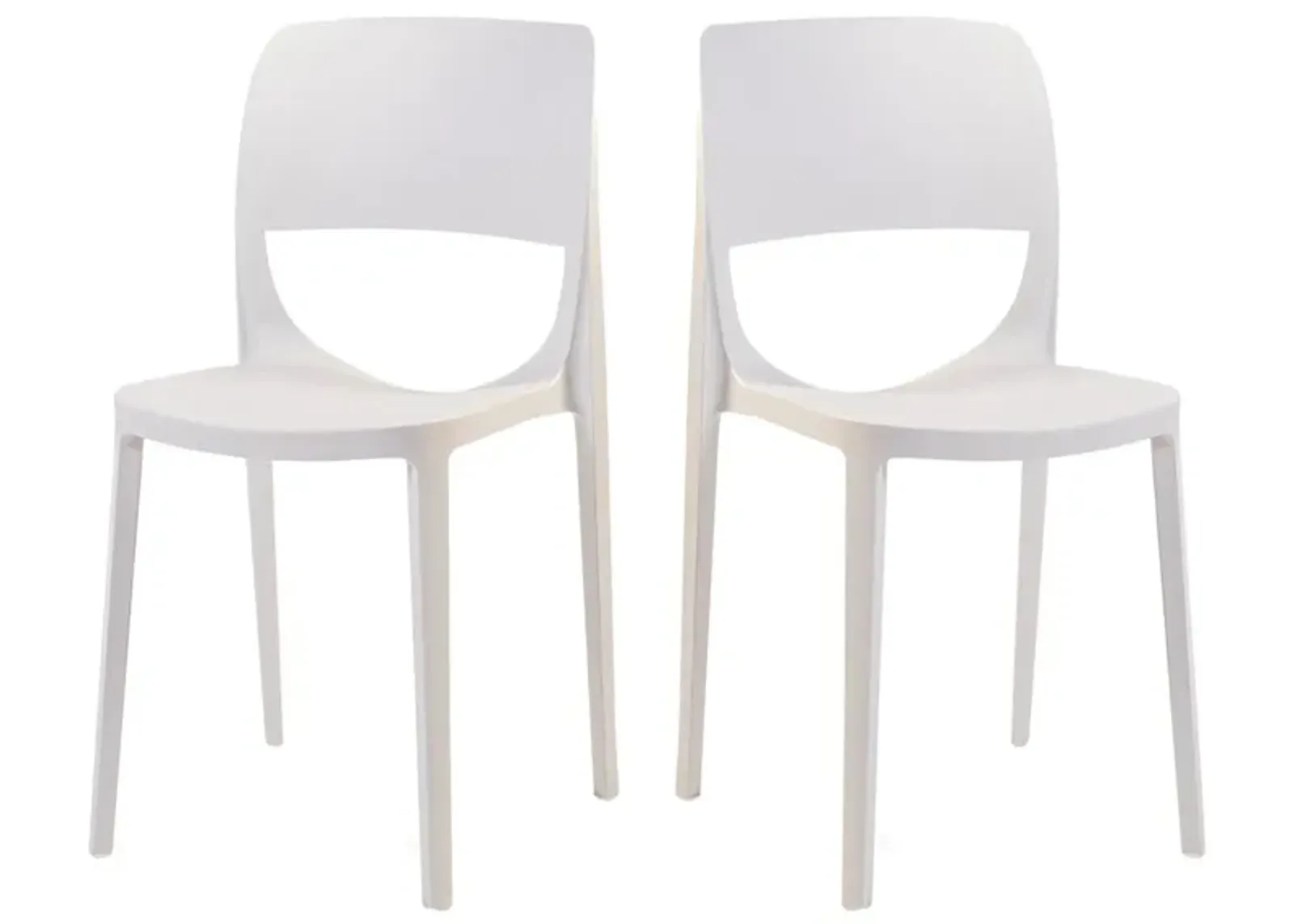 Bella Set of 2 Stackable Side Chair-White