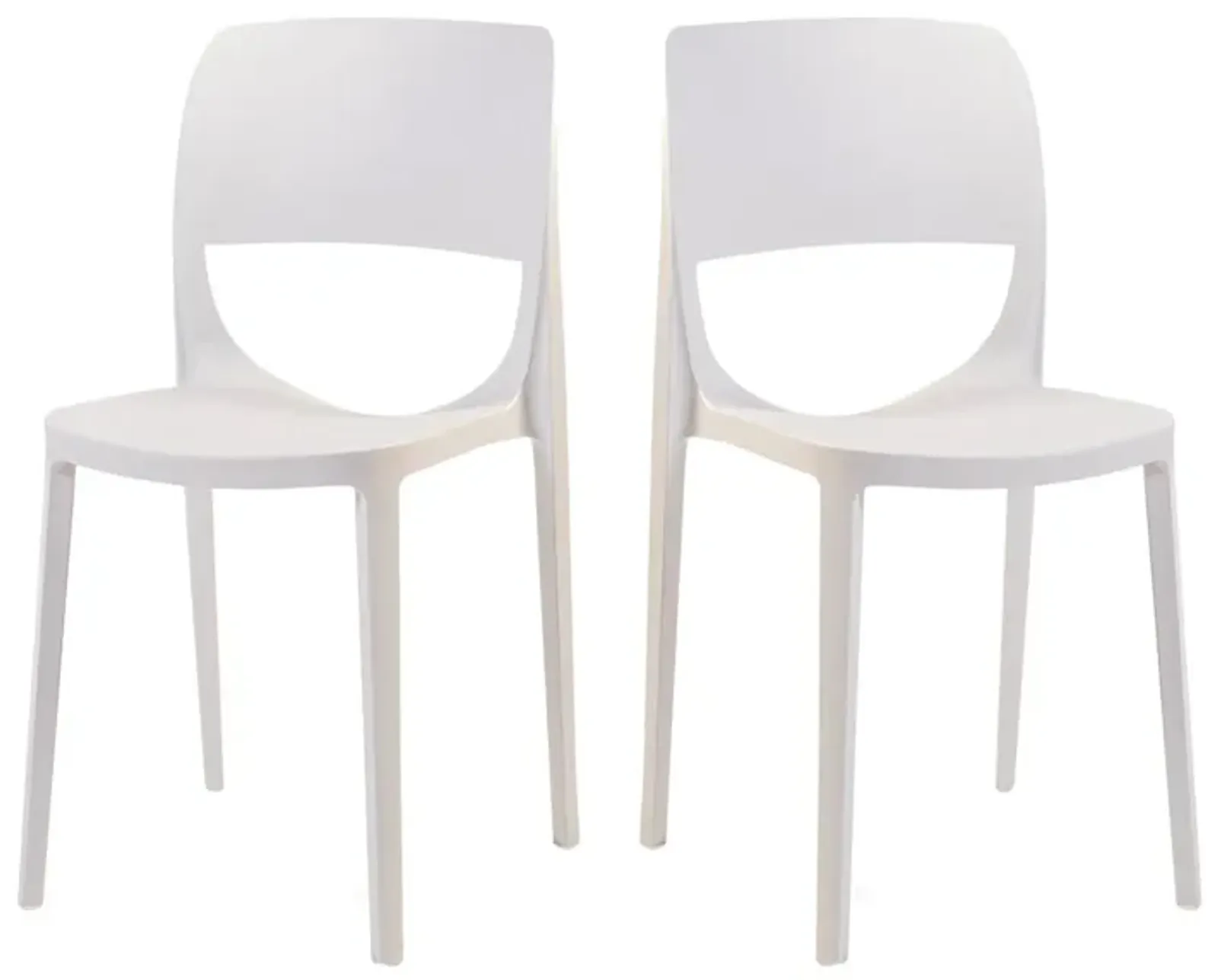 Bella Set of 2 Stackable Side Chair-White