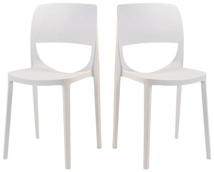 Bella Set of 2 Stackable Side Chair-White