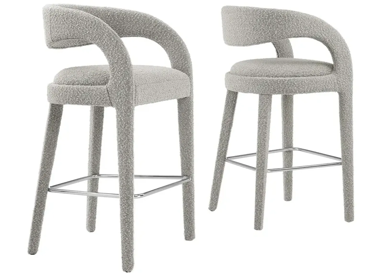 Pinnacle Boucle Upholstered Bar Stool Set of Two