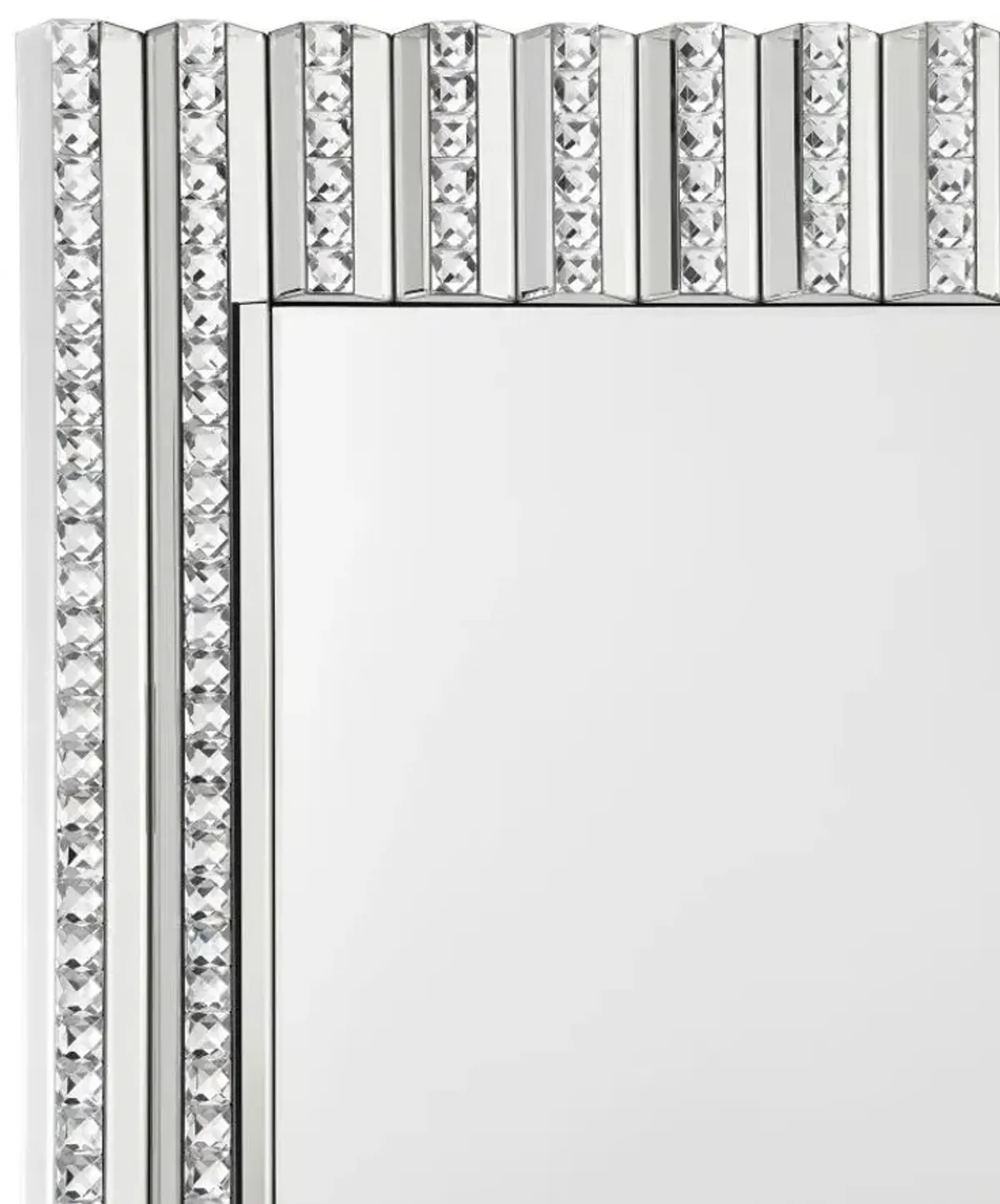 Aideen Rectangular Wall Mirror with Vertical Stripes of Faux Crystals