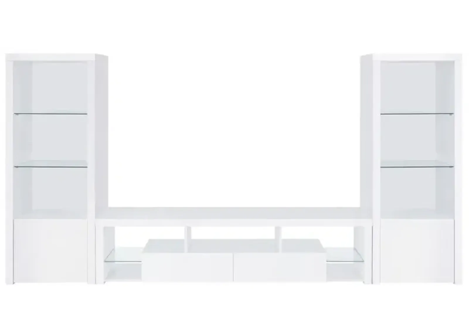 Jude 3-piece Entertainment Center With 71" TV Stand White High Gloss