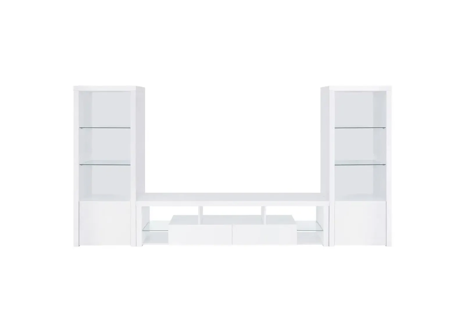 Jude 3-piece Entertainment Center With 71" TV Stand White High Gloss