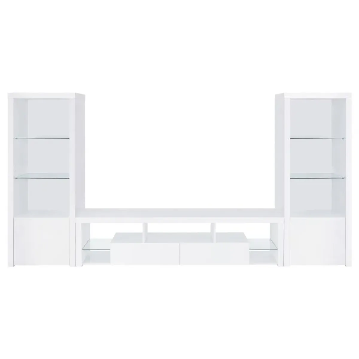 Jude 3-piece Entertainment Center With 71" TV Stand White High Gloss