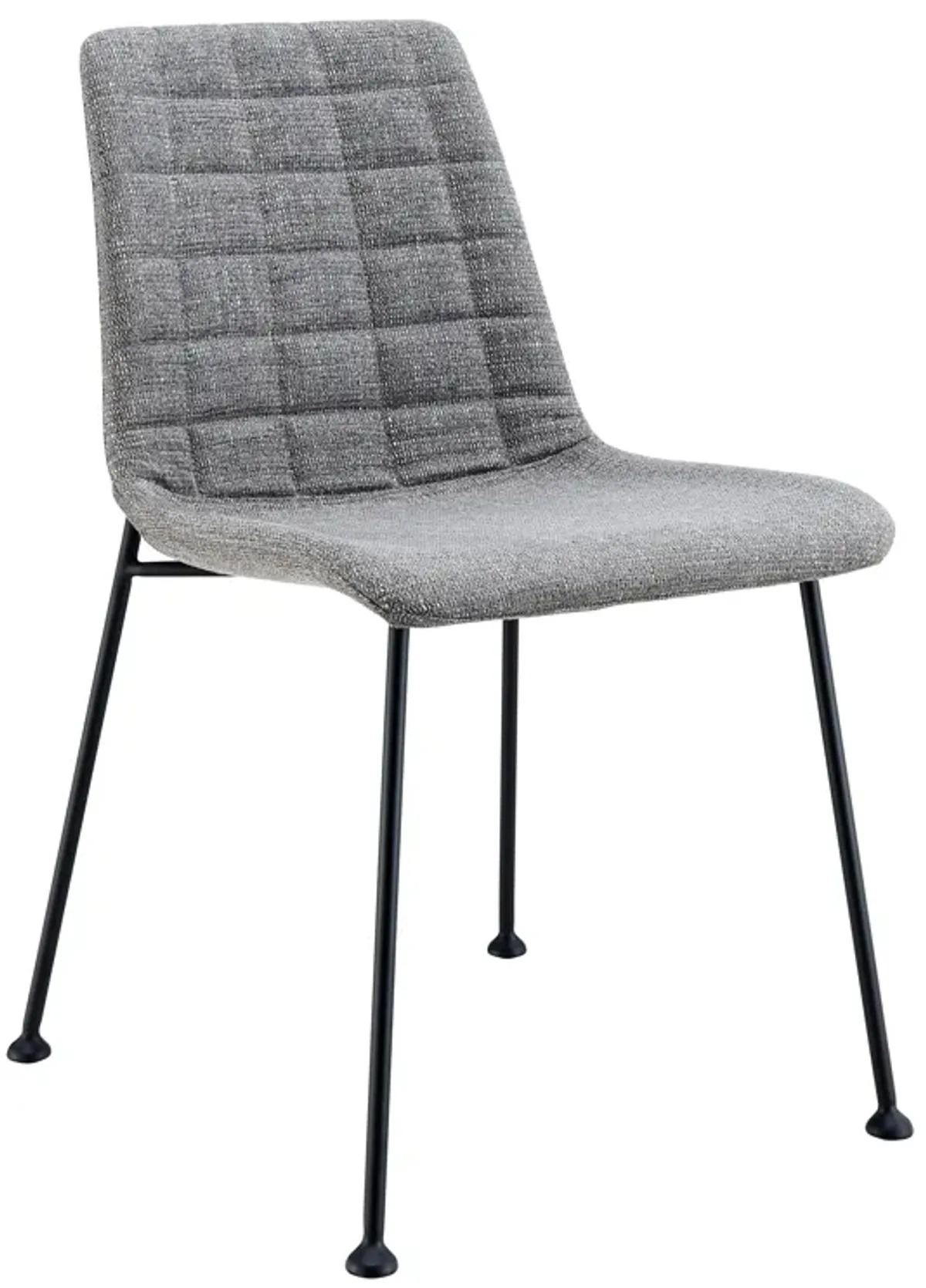 Elma Side Chair in Light Gray Fabric with Matte Black Frame and Legs - Set Of 2