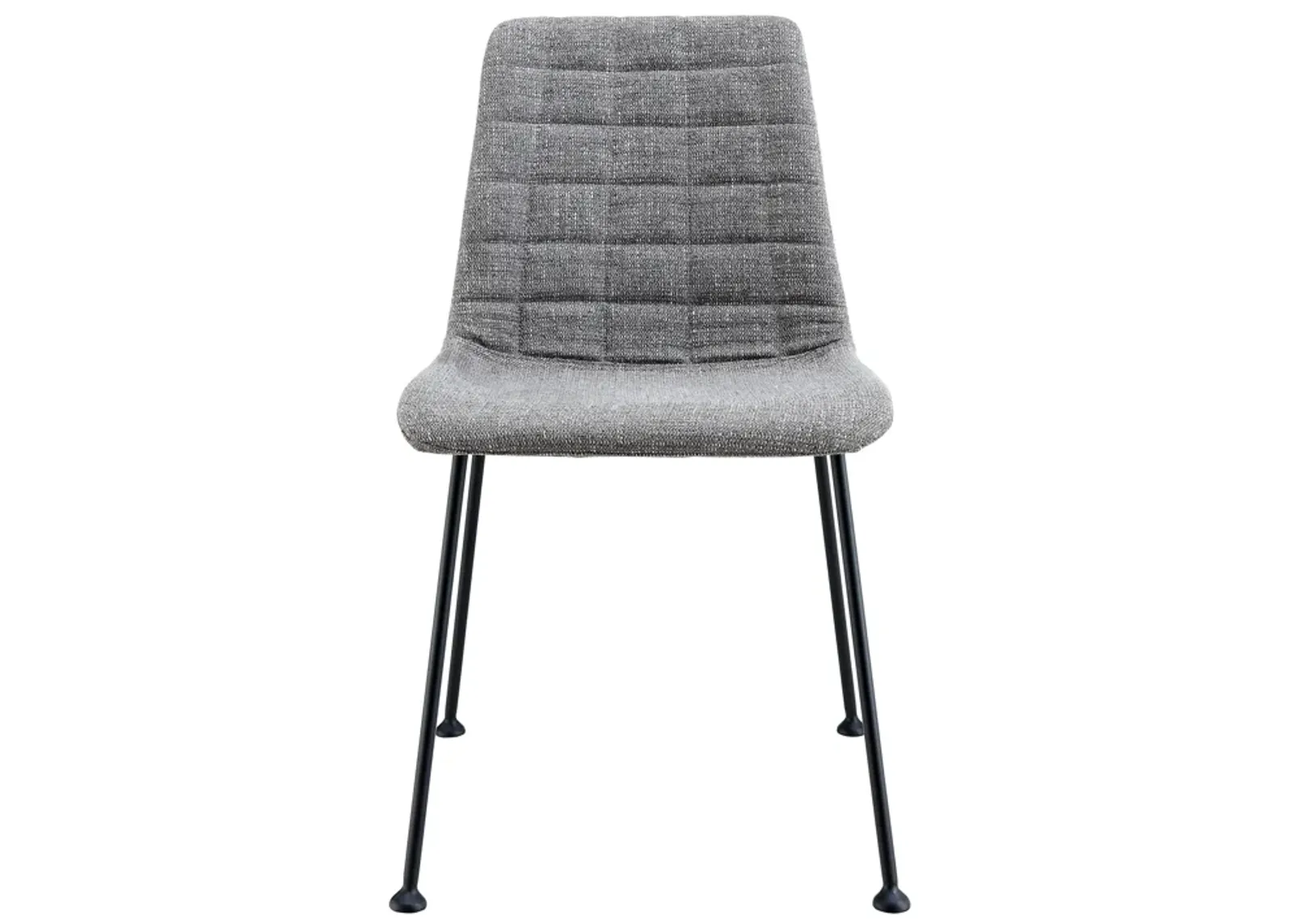 Elma Side Chair in Light Gray Fabric with Matte Black Frame and Legs - Set Of 2