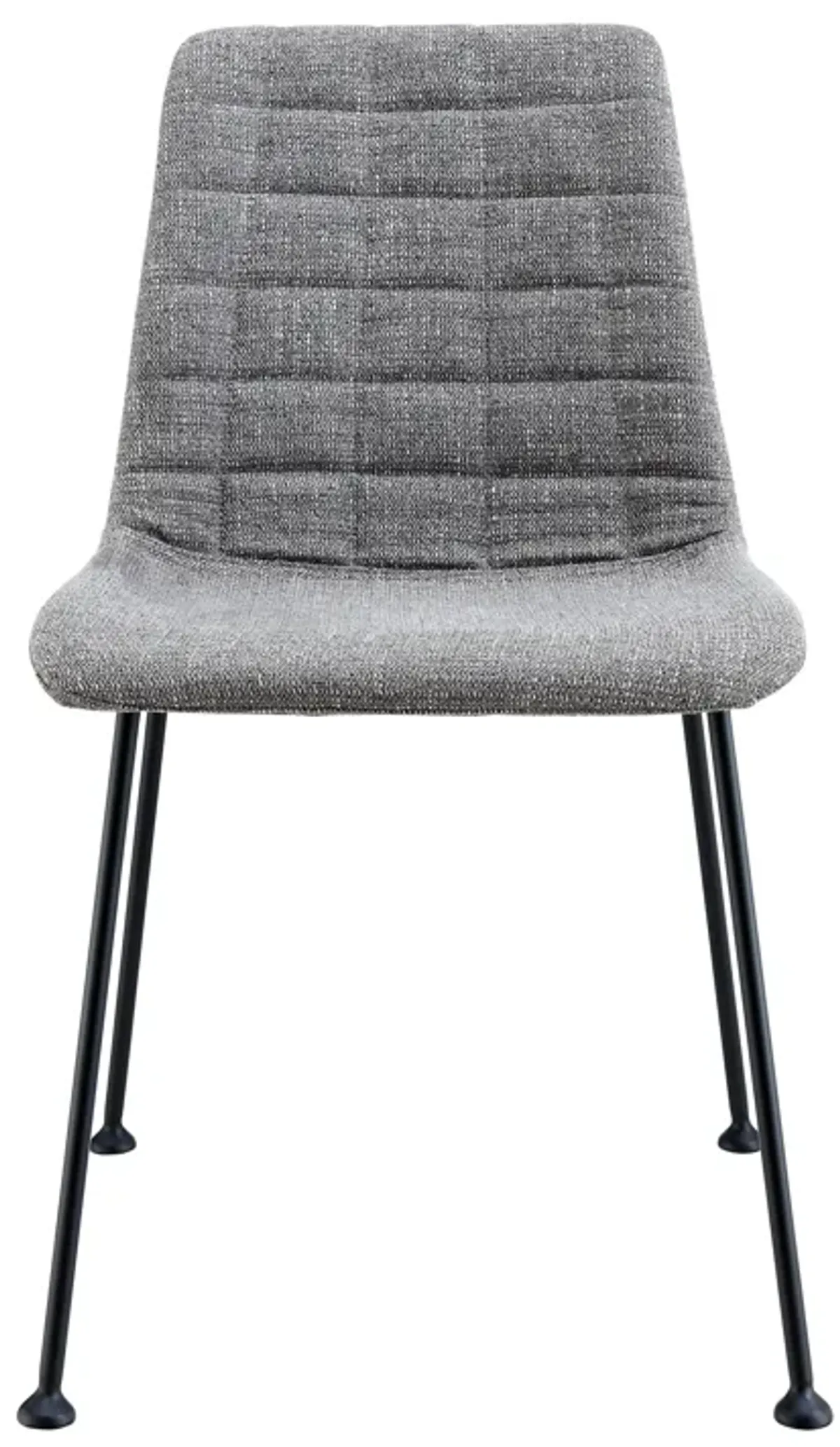 Elma Side Chair in Light Gray Fabric with Matte Black Frame and Legs - Set Of 2