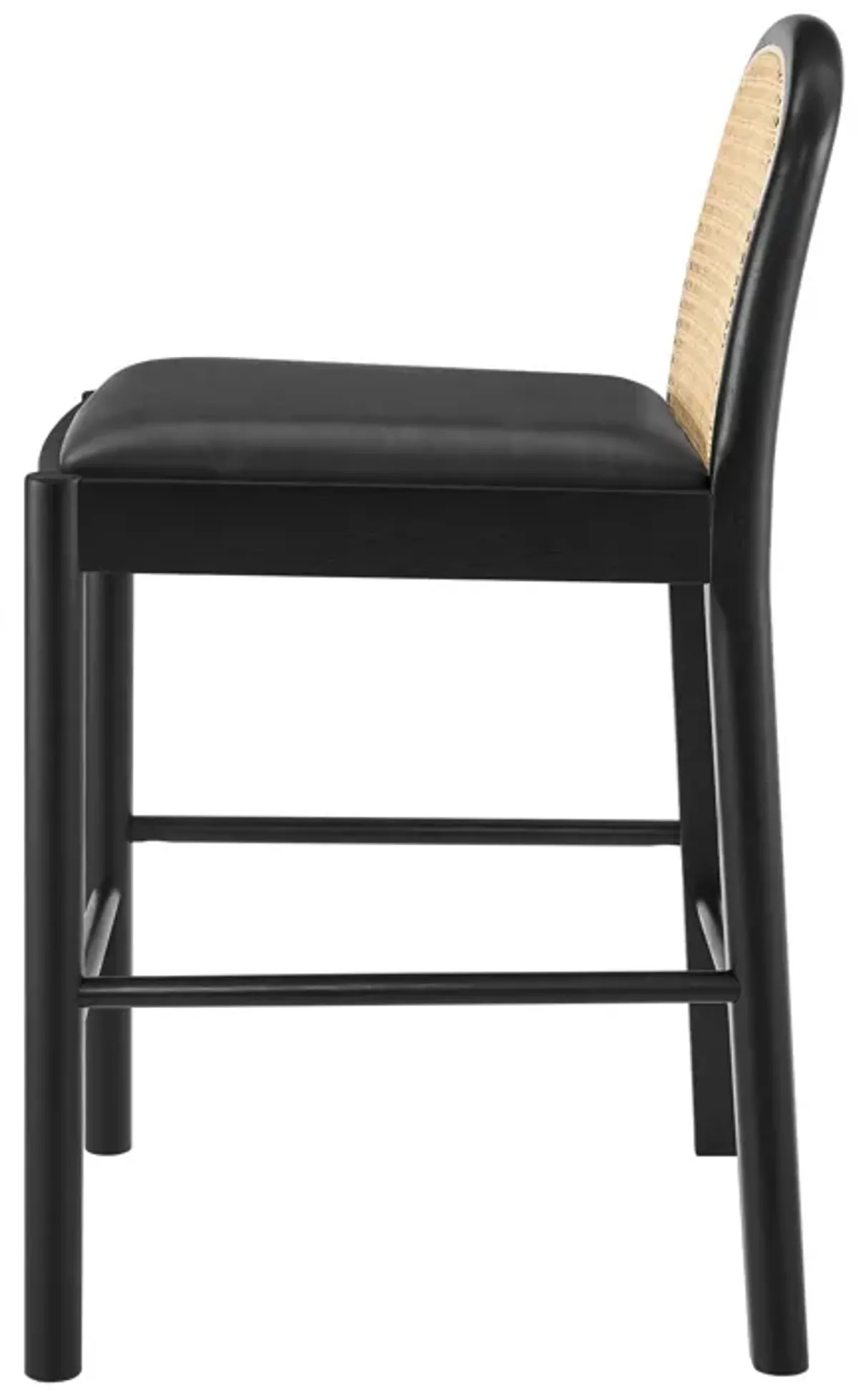 Donna KD PU Rattan Counter Stool, Casa Black