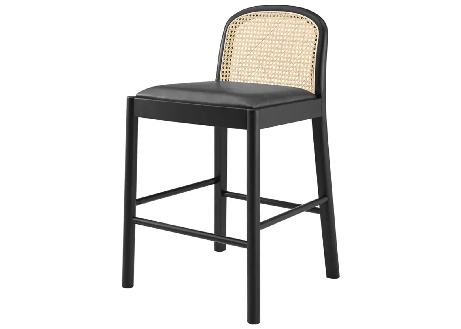 Donna KD PU Rattan Counter Stool, Casa Black