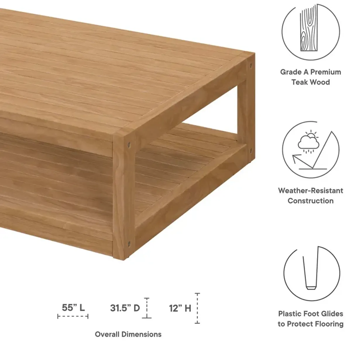 Carlsbad Outdoor Patio Coffee Table