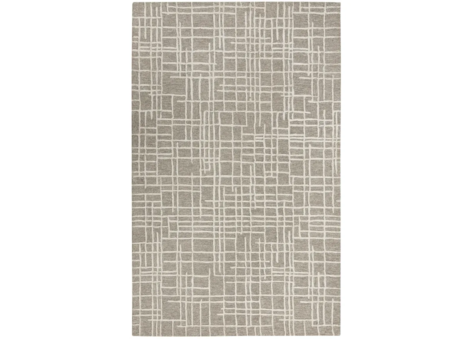 Jazz Gray/Natural Geometric Wool/Tencel 8'9" x 11'9" Rectangle Rug