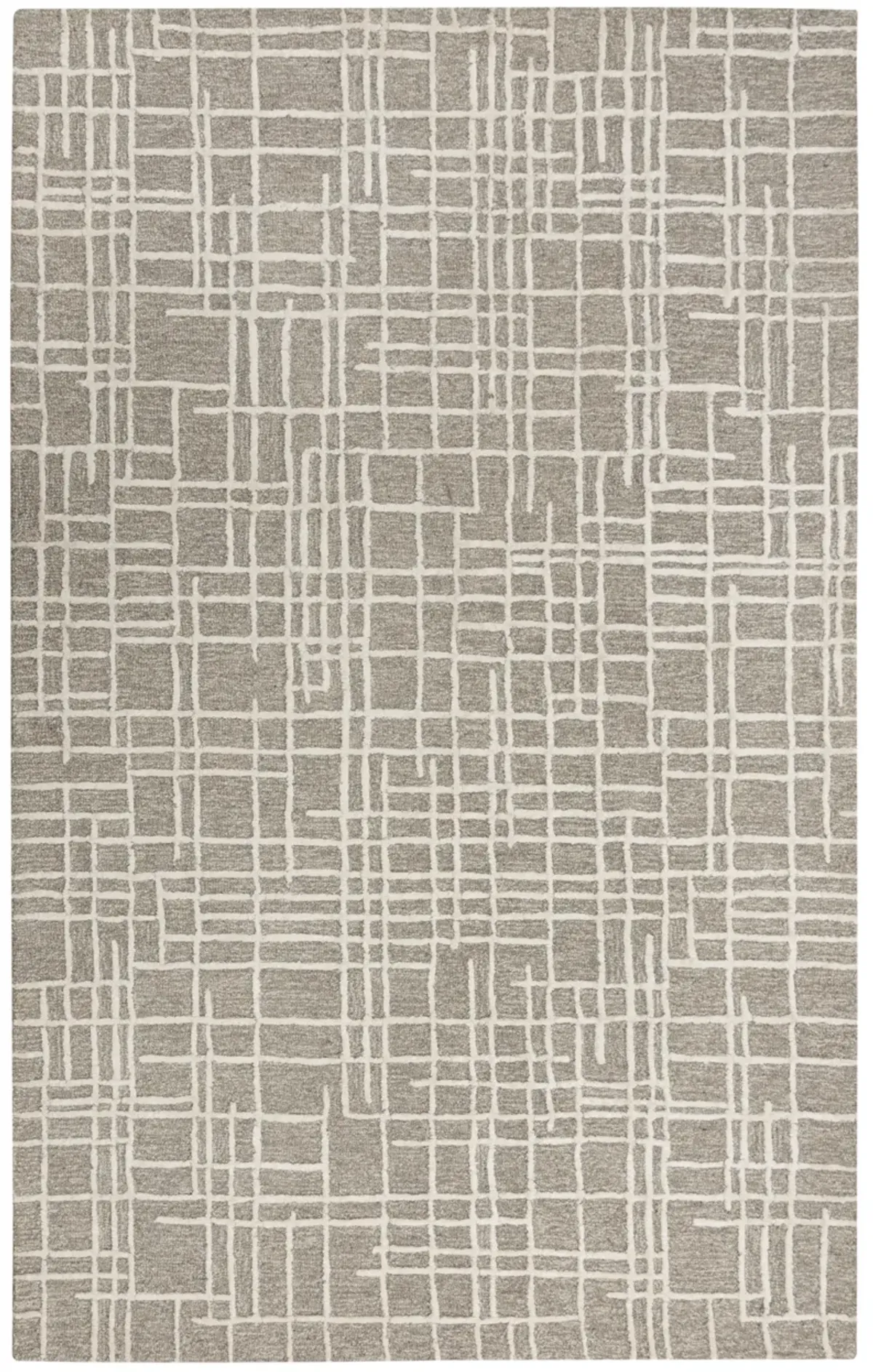 Jazz Gray/Natural Geometric Wool/Tencel 8'9" x 11'9" Rectangle Rug