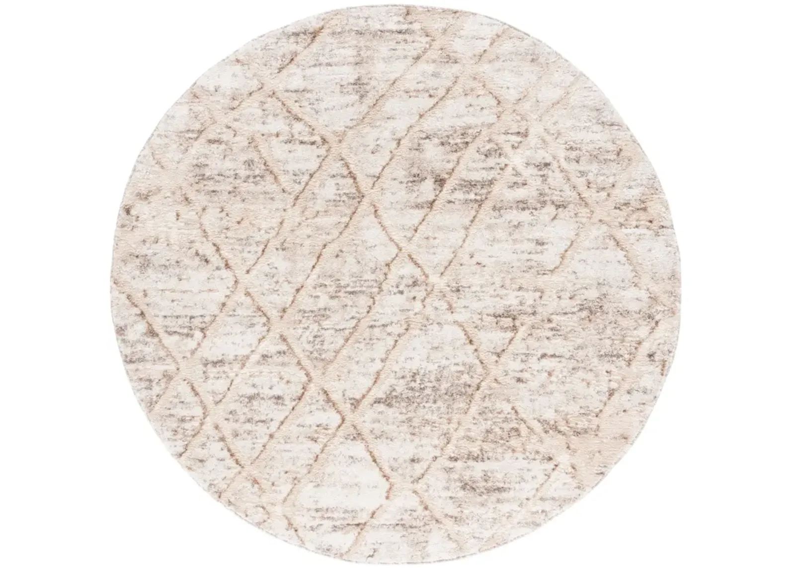 RAVINE SHAG 354 BEIGE  6'-7' x 6'-7' Round Round Rug