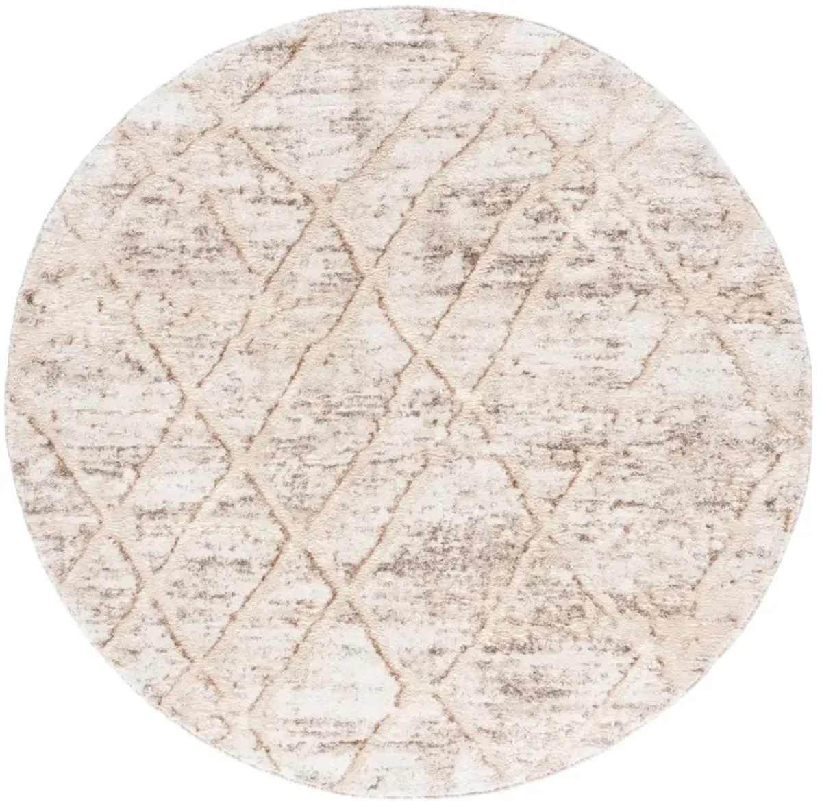 RAVINE SHAG 354 BEIGE  6'-7' x 6'-7' Round Round Rug