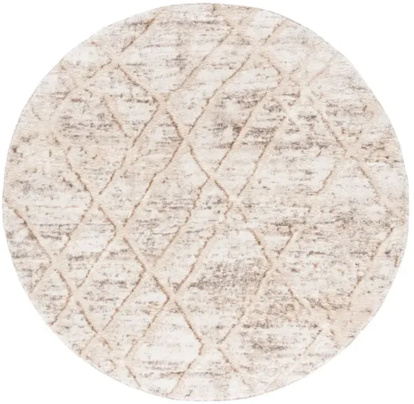 RAVINE SHAG 354 BEIGE  6'-7' x 6'-7' Round Round Rug