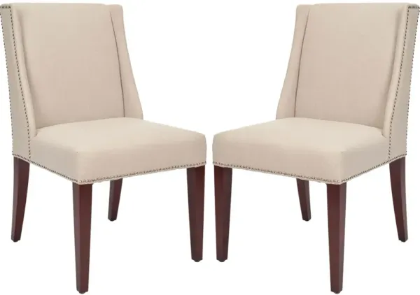 RACHEL 21''H ARM CHAIR - SILVER NAIL HEAD - Set of 2