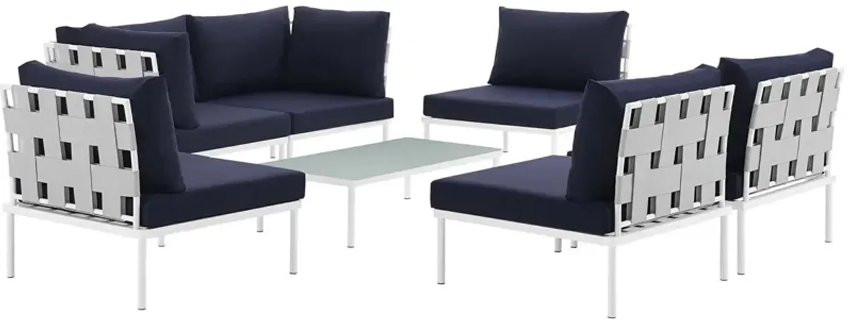 Harmony 7 Piece Outdoor Patio Aluminum Sectional Sofa Set