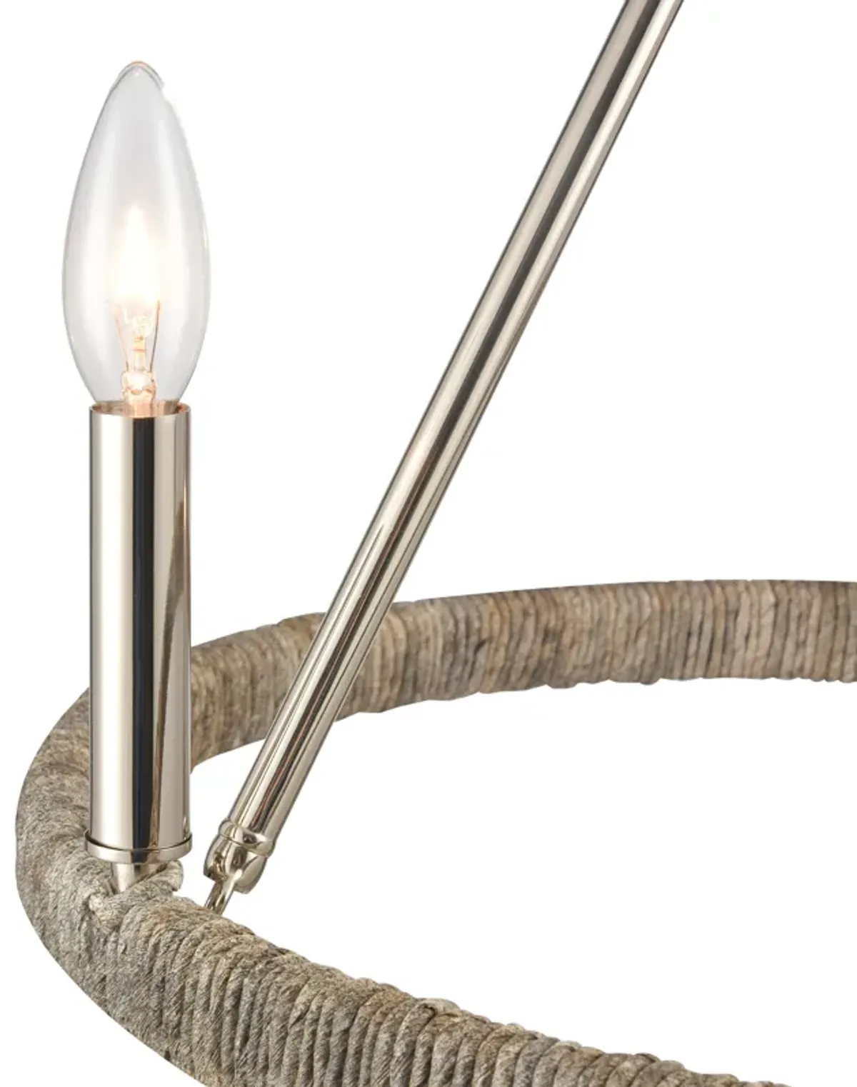 Abaca 20'' Wide 3-Light Chandelier - Polished Nickel