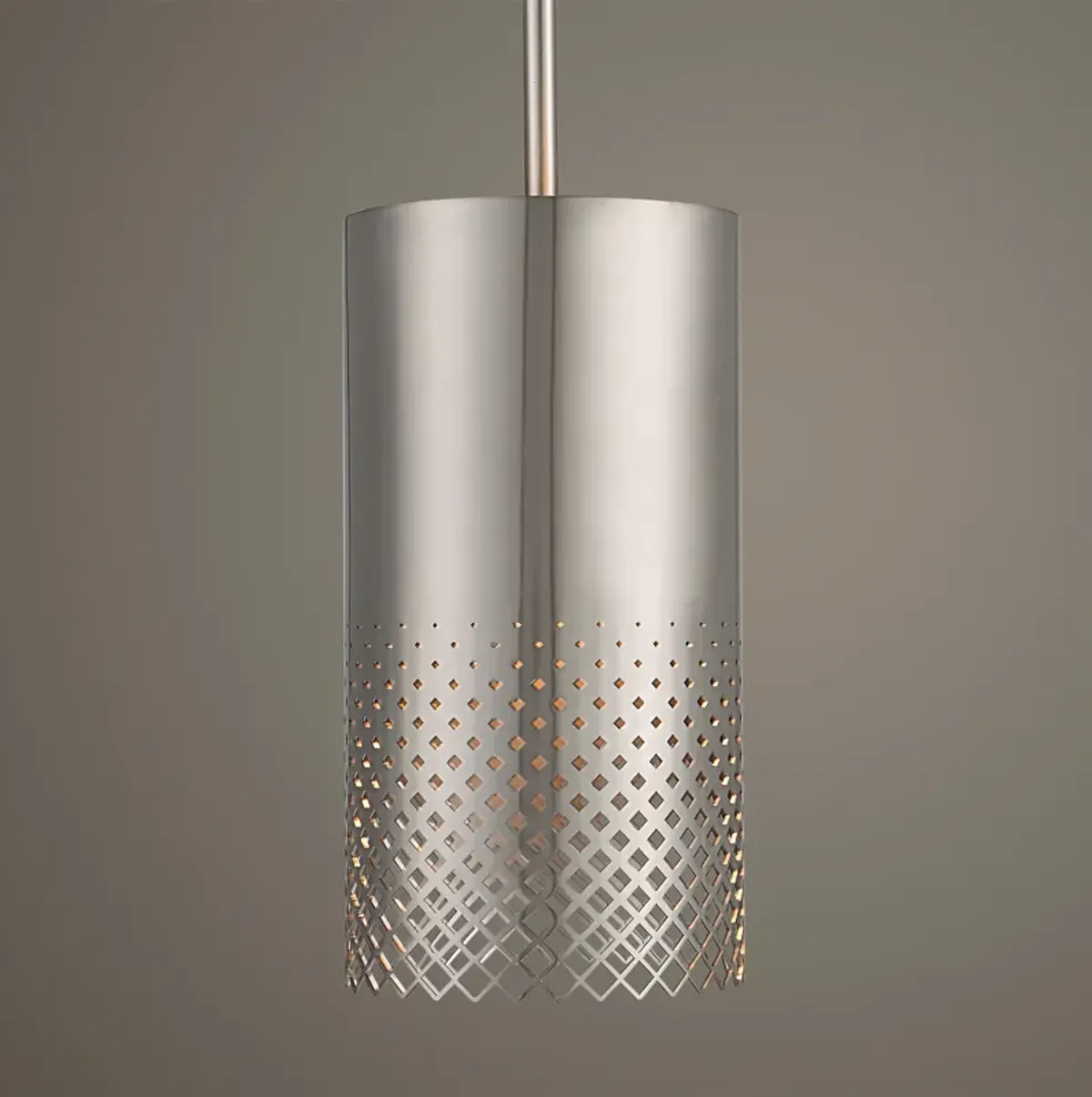 Manheim 1 Light Nickel Cylinder Pendant