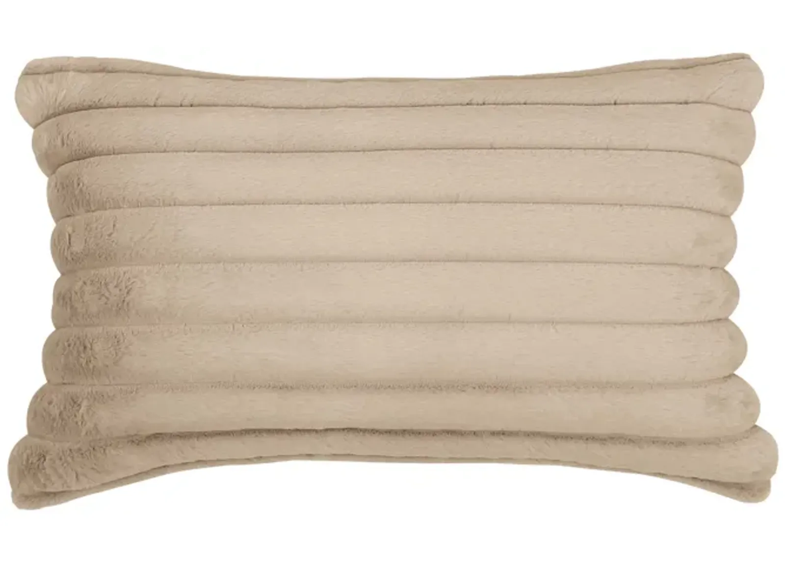 Furry Taupe Vegan Fur Rectangular Accent Pillow