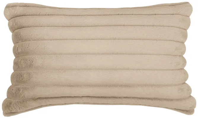 Furry Taupe Vegan Fur Rectangular Accent Pillow