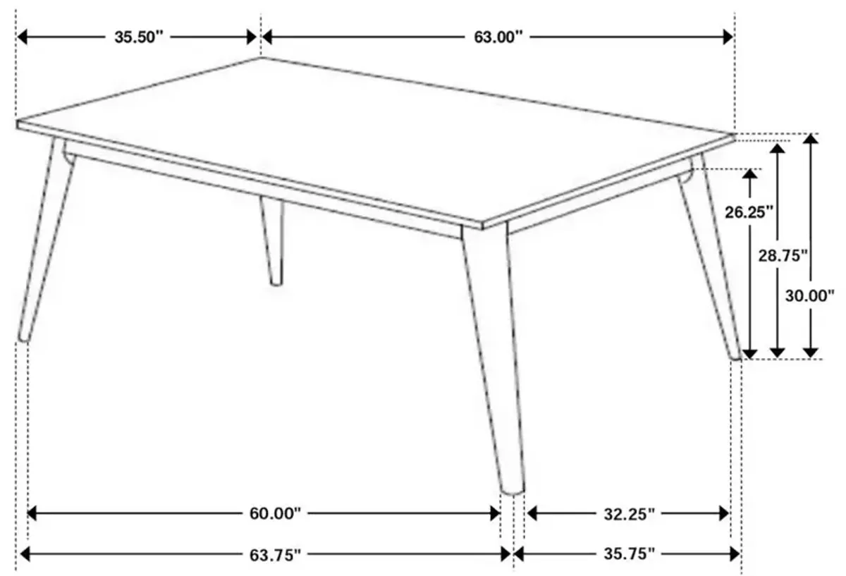 Everett 5-piece Faux Marble Top Dining Table Natural Walnut and Grey