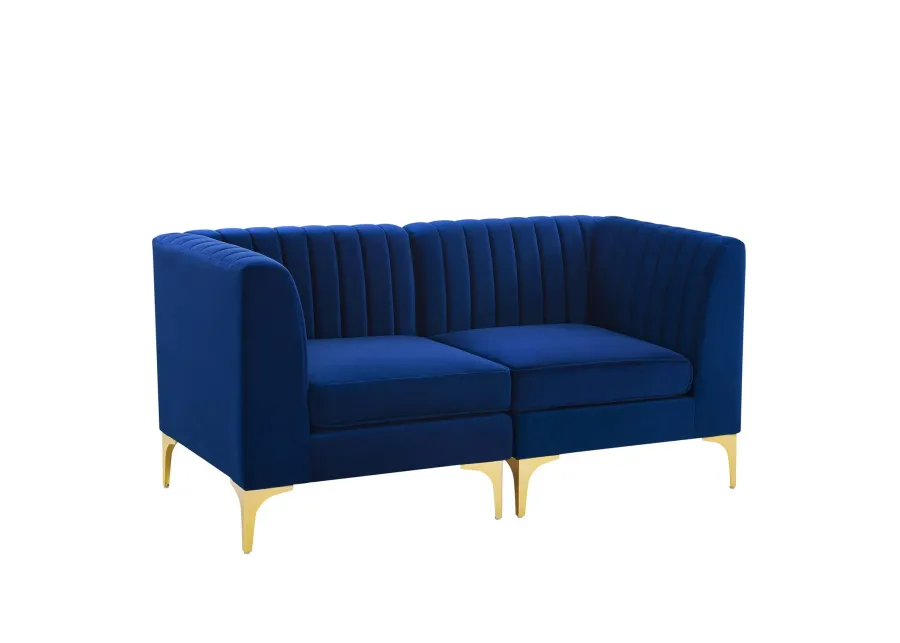 Triumph Channel Tufted Performance Velvet Loveseat