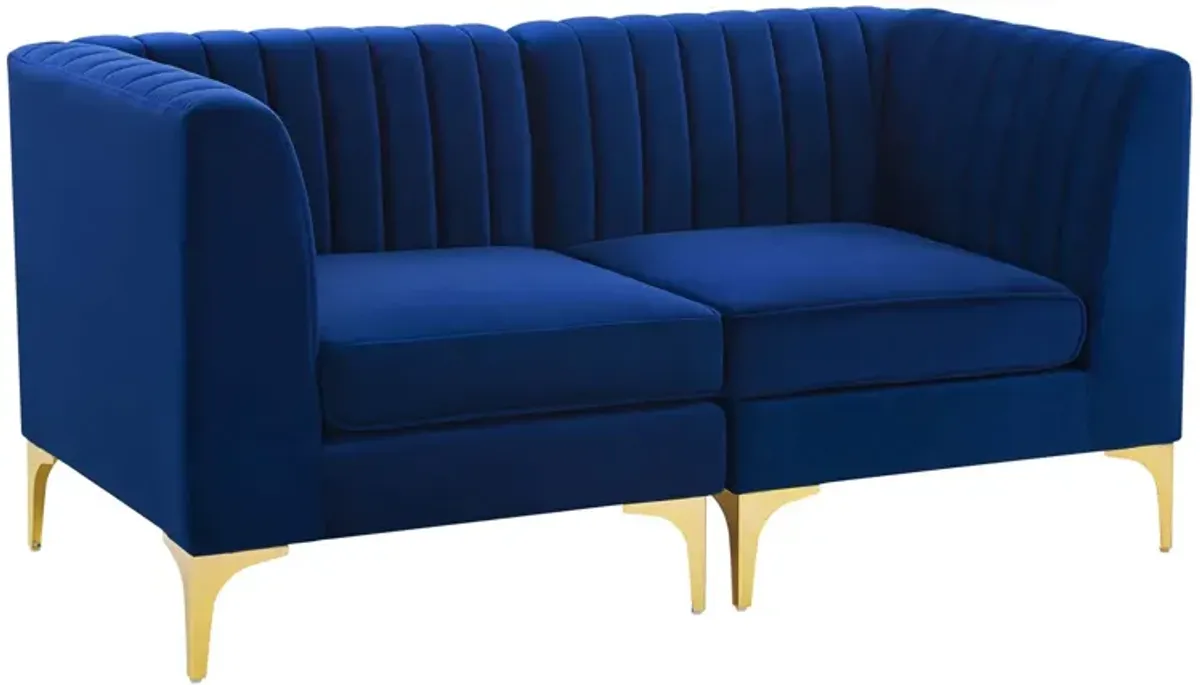 Triumph Channel Tufted Performance Velvet Loveseat