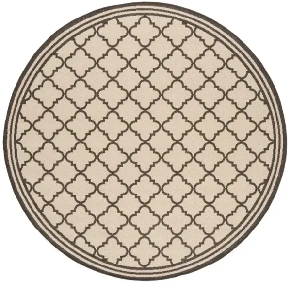 LINDEN 121 Collection LND121U-6R Creme / Brown 6'-7" X 6'-7" Round