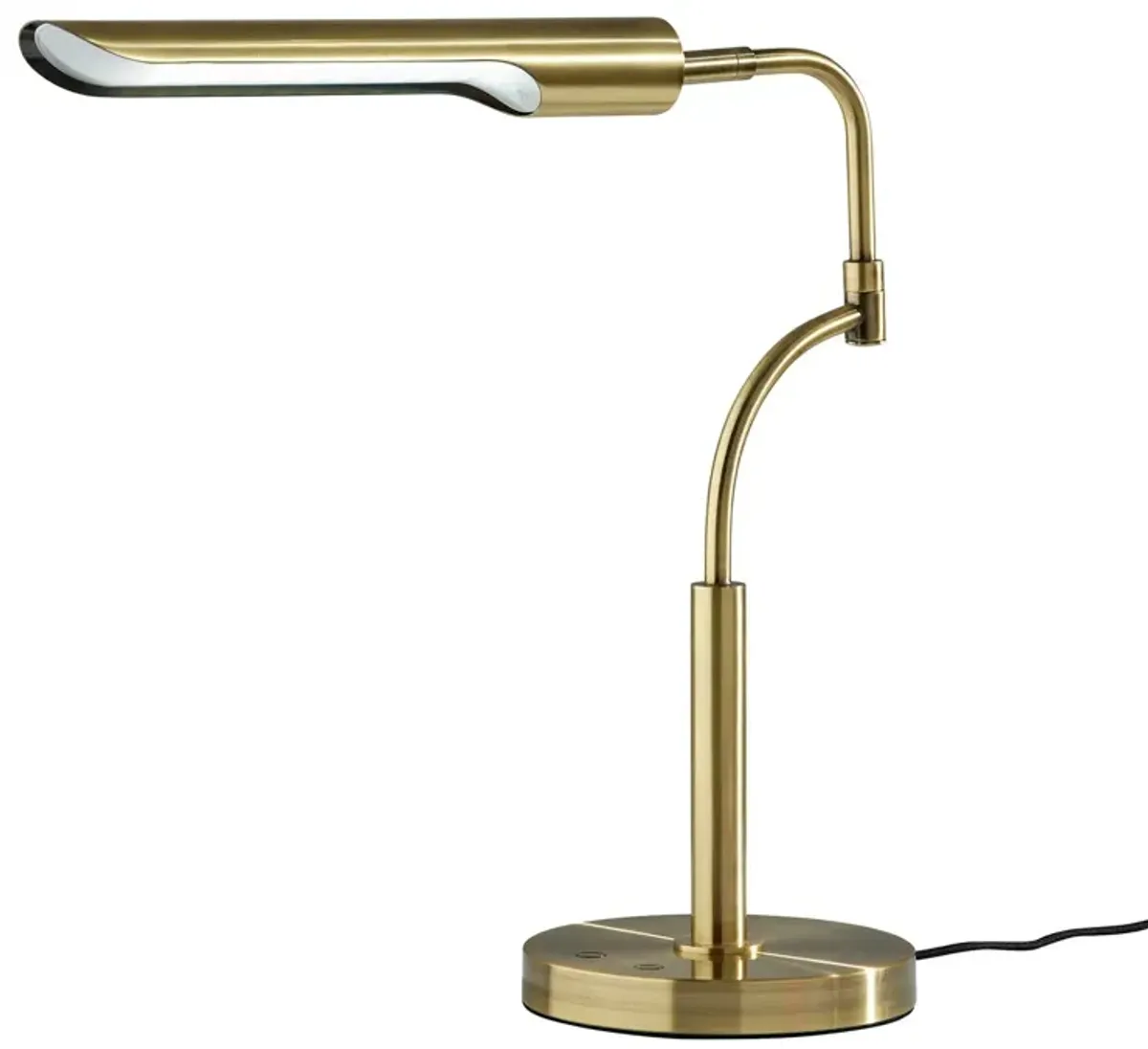 Zane LED Desk Lamp w. Smart Switch- Antique Brass