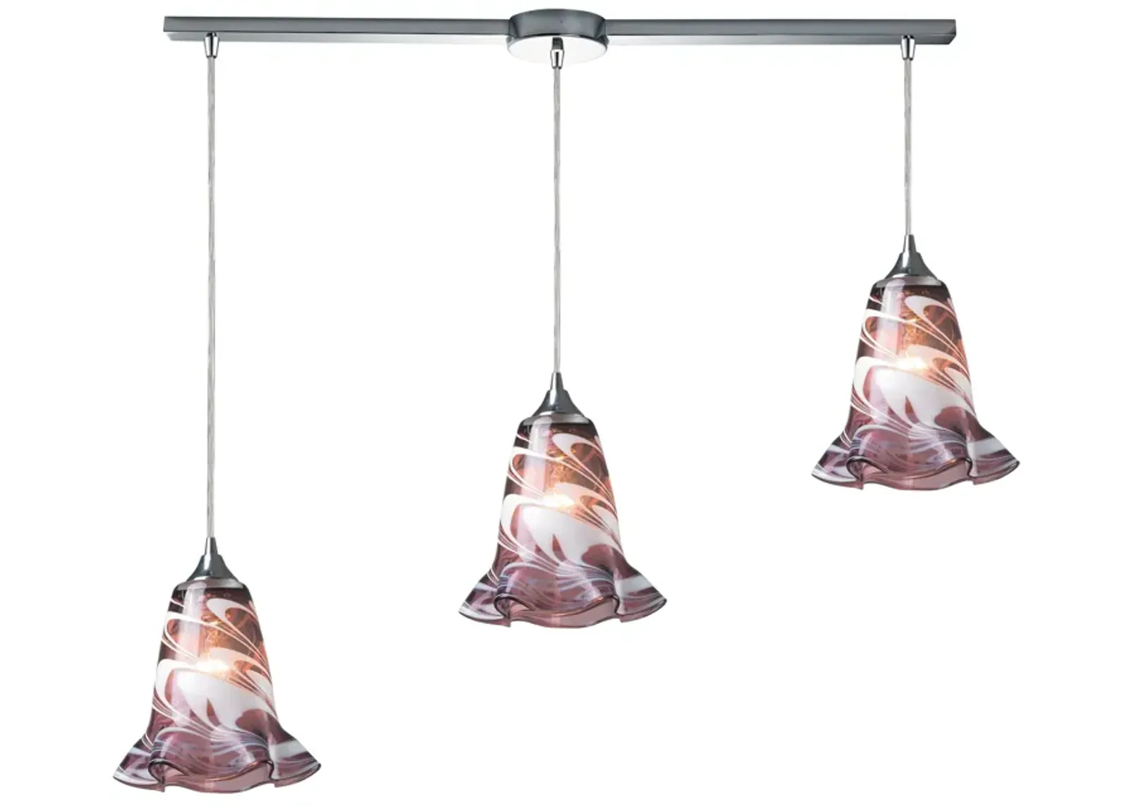 Vestido 36" Wide 3-Light Multi Pendant - Polished Chrome