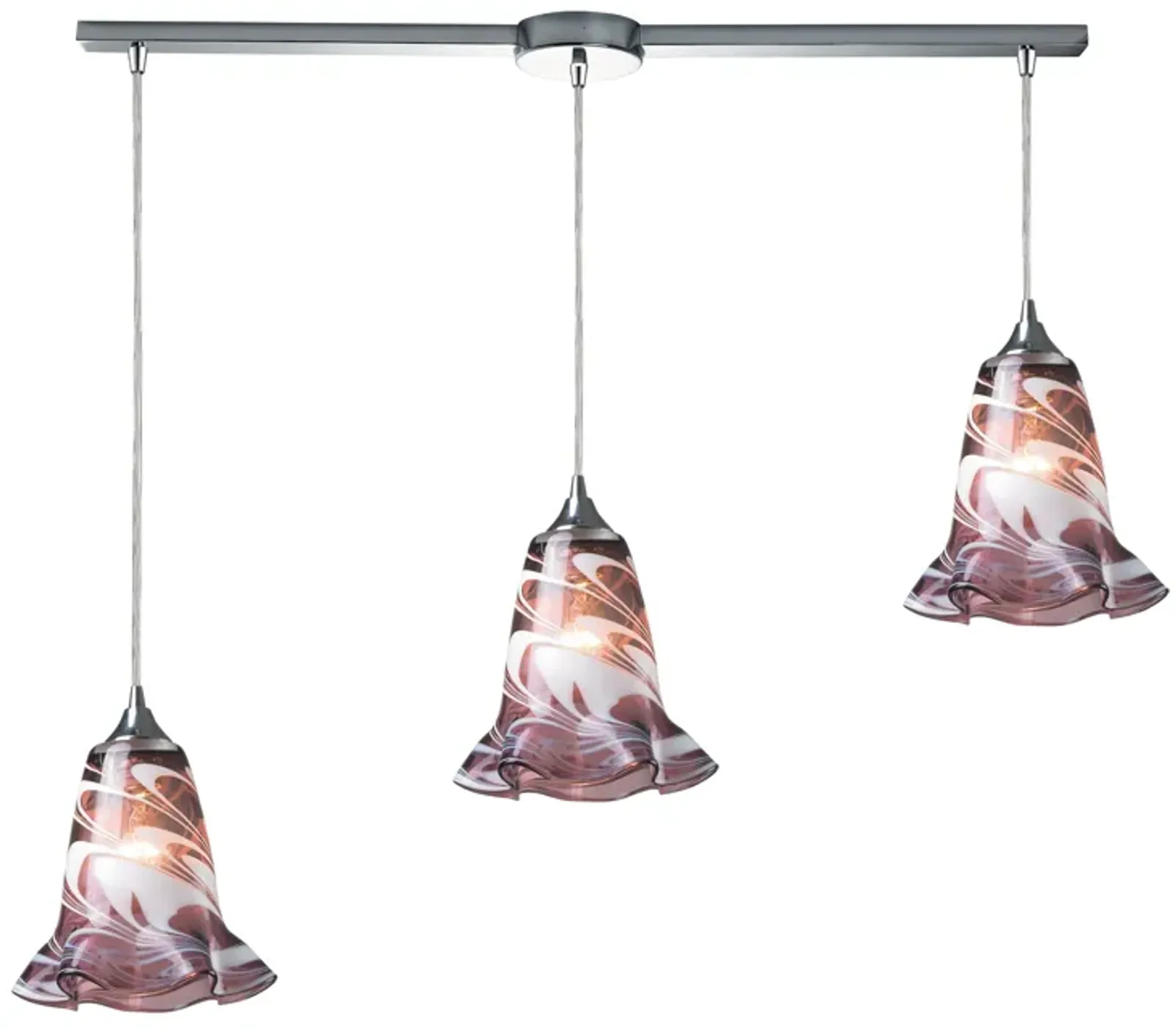 Vestido 36" Wide 3-Light Multi Pendant - Polished Chrome