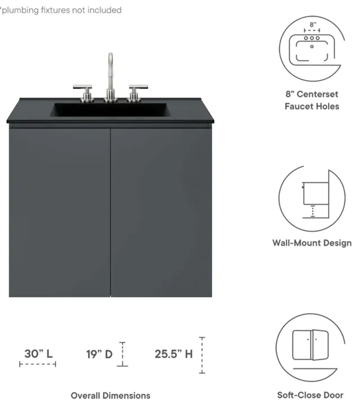 Bryn 30" Wall-Mount Bathroom Vanity