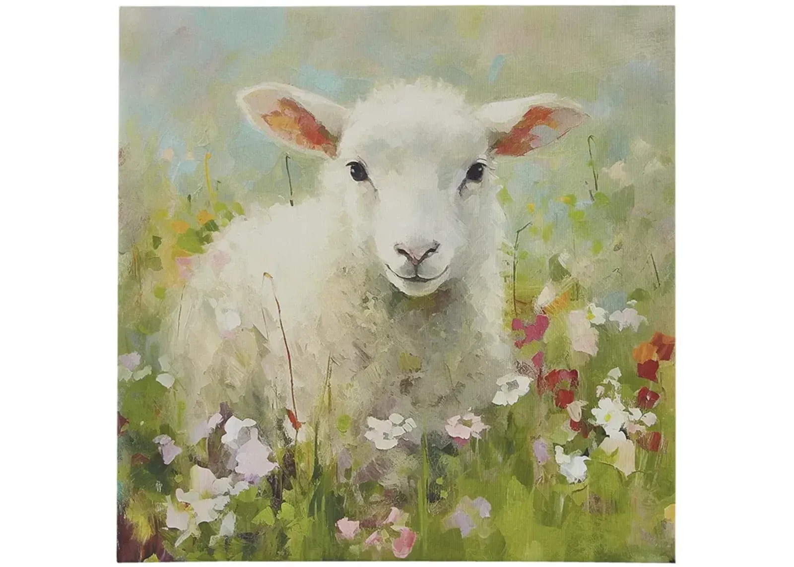 Sunshine Animals Lamb Canvas Wall Art