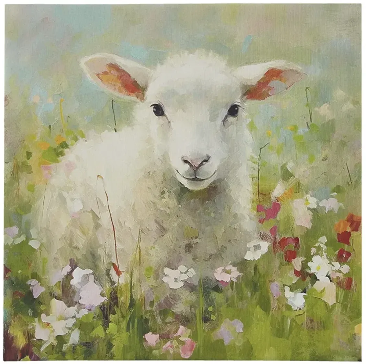 Sunshine Animals Lamb Canvas Wall Art