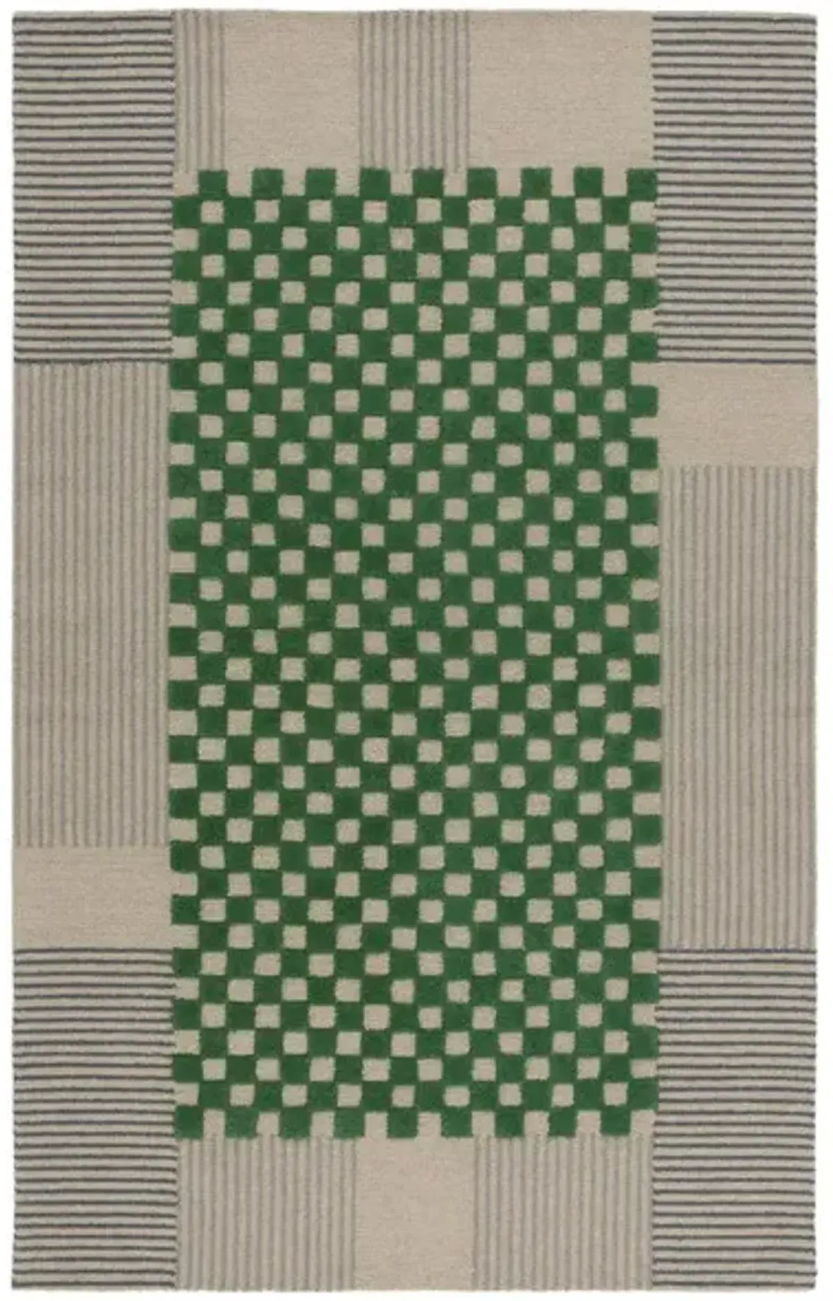 GENRE 207 CHECKERED Grey  5' X 8' Medium Rectangle Rug