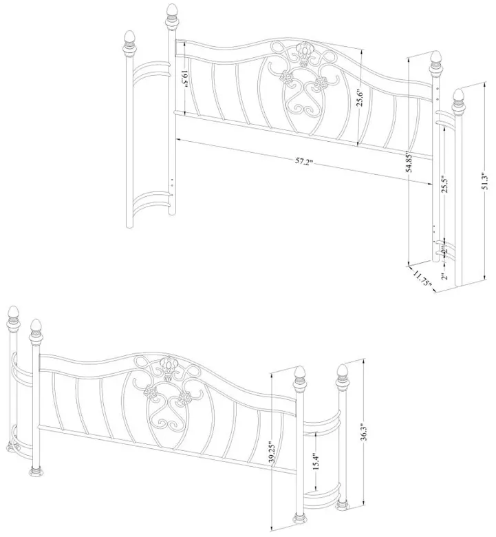 Sydney Queen Bed Antique Brushed Gold