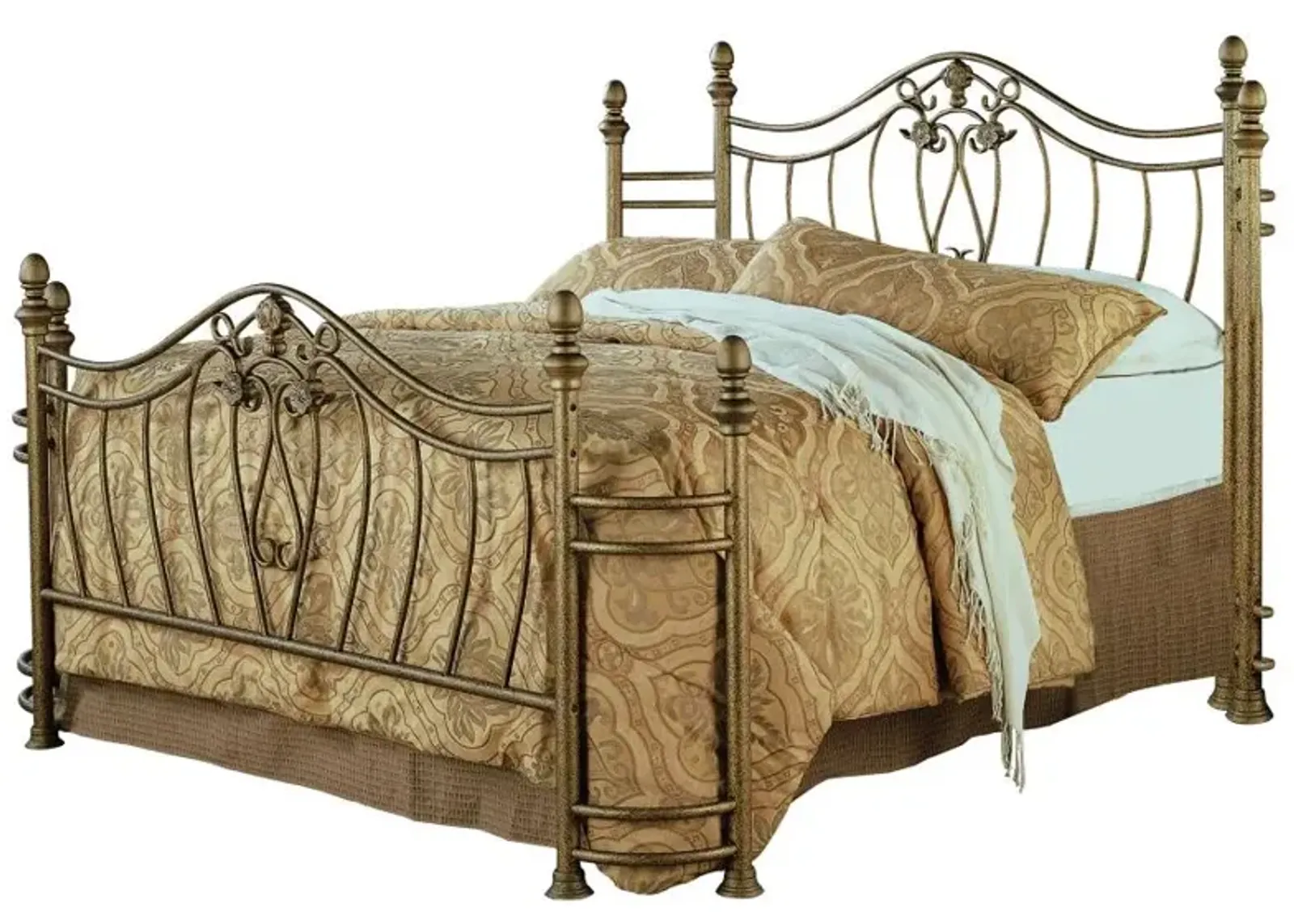 Sydney Queen Bed Antique Brushed Gold