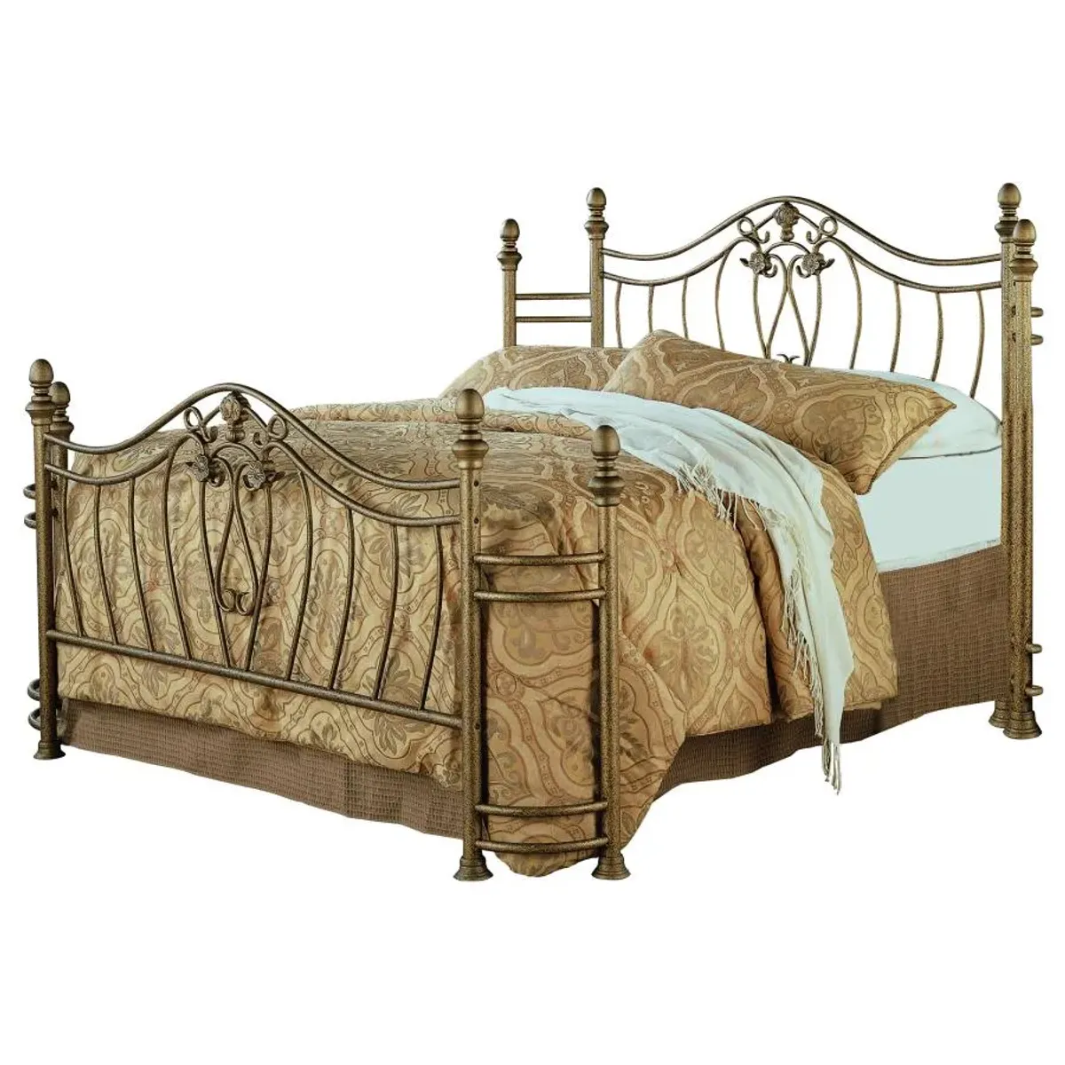 Sydney Queen Bed Antique Brushed Gold