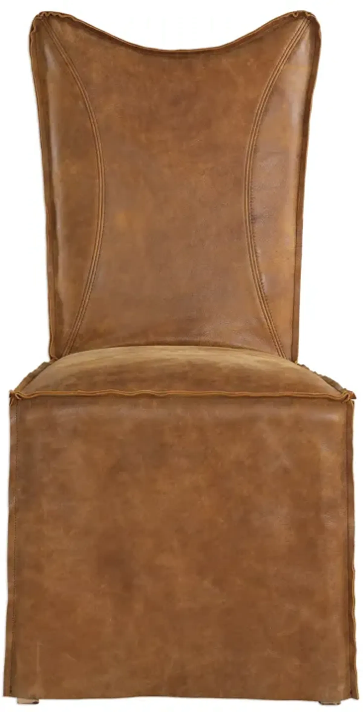 Delroy Armless Chairs, Cognac, Set Of 2