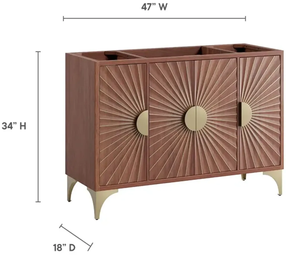 Daylight 48" Single Sink Compatible (Not Included) Bathroom Vanity Cabinet