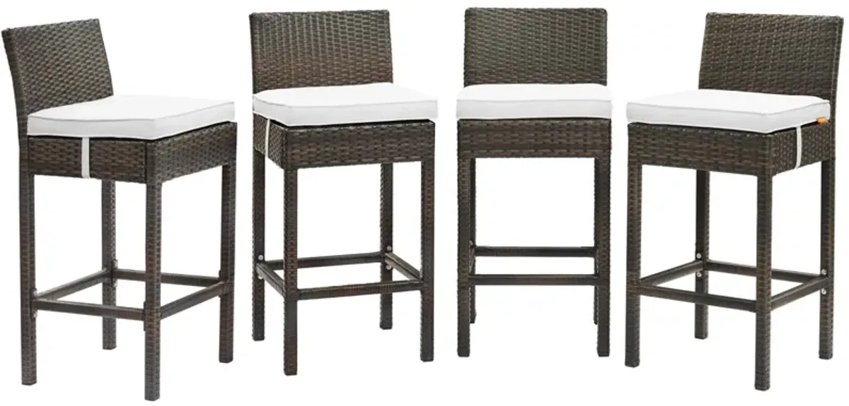 Conduit Bar Stool Outdoor Patio Wicker Rattan Set of 4